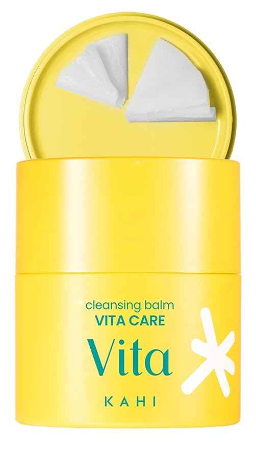 KAHI Cleansing Balm Vita Care Niacinamide - Makeup Remover Balm with Vitamin B, C & Yuzu Peel Scrub - Gentle Exfoliating Korean Skincare 1.69 oz
