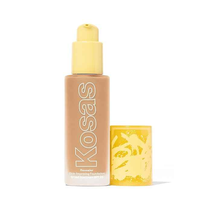 Kosas Revealer Liquid Foundation SPF 25 – Medium Buildable Coverage, Hydrating Natural Glow Finish, Light Medium Neutral 200
