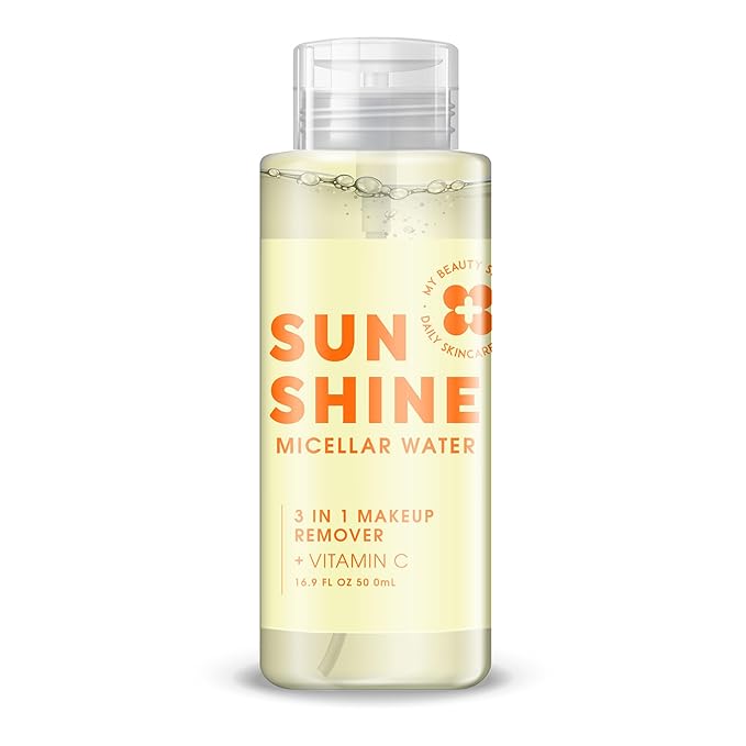My Beauty Spot Micellar Water for All Skin Types with Vitamin C, 3 in 1 Micellar Water Makeup Remover, 16.9 FL OZ, Hydrating Facial Cleanser Eye Makeup Remover
