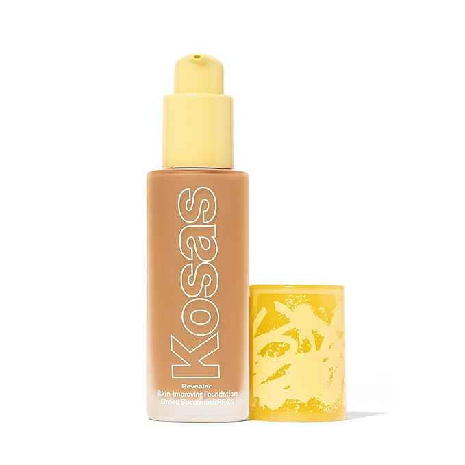 Kosas Revealer Liquid Foundation SPF 25 – Medium Buildable Coverage, Hydrating Natural Glow Finish, Medium Warm 240