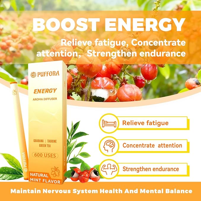 4-in-1 Herbal Diffuser Pen, Support for Lung Rest | Energy | Comfortable Sleep | Relaxed Feelings, Extracts of Mullein, Vitamin B12 | B6, Melatonin, Ashwagandha, Habit Transition, Total 2400 Uses