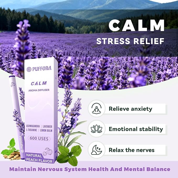 4-in-1 Herbal Diffuser Pen, Support for Lung Rest | Energy | Comfortable Sleep | Relaxed Feelings, Extracts of Mullein, Vitamin B12 | B6, Melatonin, Ashwagandha, Habit Transition, Total 2400 Uses