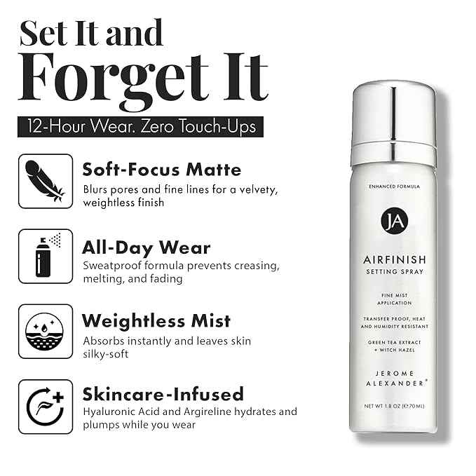 Magic Minerals AirBrush Foundation System by Jerome Alexander - Complete 5pc Spray Makeup Set with Foundation, Primer, and Setting/Finishing Spray - for Smooth, Radiant Skin (Bright Light)