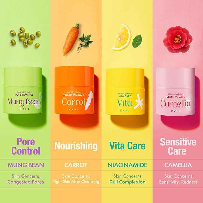 KAHI Cleansing Balm Nourish Care Carrot - Makeup Remover Balm with Carrot Seed Oil, Shea Butter & Cranberry Scrub - Gentle Exfoliating Korean Skincare 1.69 oz