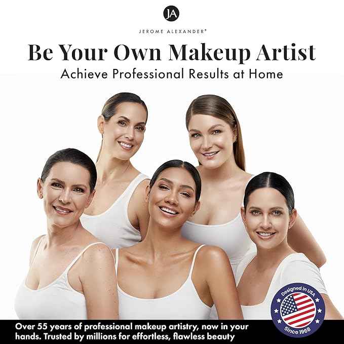 MagicMinerals AirBrush Foundation Set by Jerome Alexander – 3pc Set Includes Primer, Foundation and Kabuki Brush - Spray Makeup with Anti-aging Ingredients for Smooth Radiant Skin (Dark Espresso)