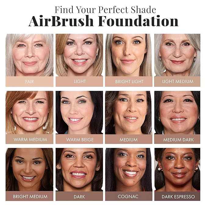 Magic Minerals AirBrush Foundation System by Jerome Alexander - Complete 5pc Spray Makeup Set with Foundation, Primer, and Setting/Finishing Spray - for Smooth, Radiant Skin (Bright Light)